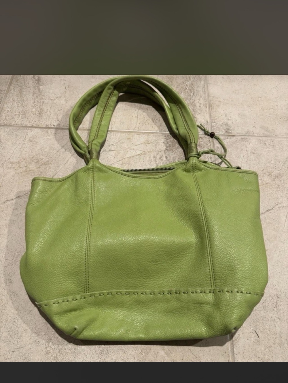 The Sak Lime Green Leather Shoulder Bag